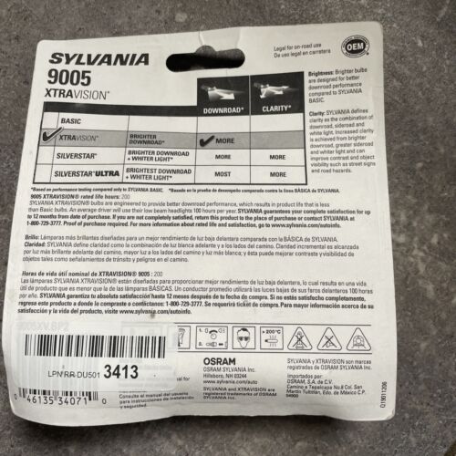 Sylvania Extravision 9005 2 Halogen Bulbs - Picture 3 of 3