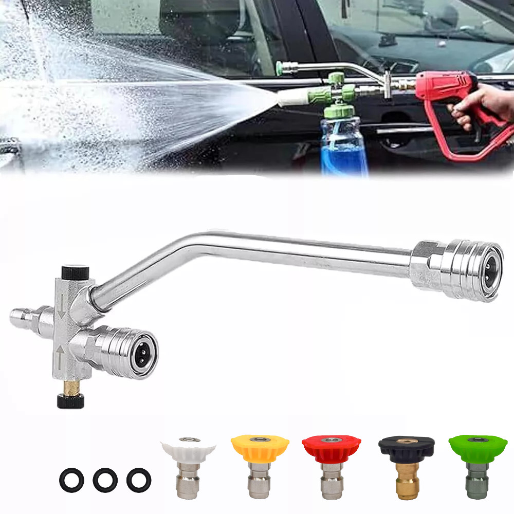 Dual Valve Foam Cannon Dual Spray Gun Stainless Steel Foam Lance with 5 Nozzles