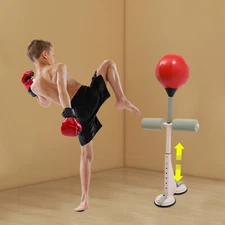 Boxing Reflex Bag Freestanding Reaction Ball Adjustable Punching Bag Gloves Set