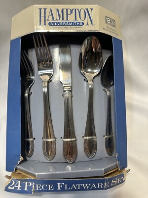 Flatware Set 24 Piece 18/0 Stainless Steel Hampton Silversmiths Spirit Mirror