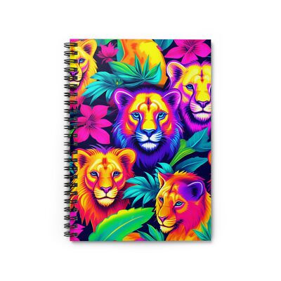 Lion Spiral Notebook: Vibrant Jungle-Themed Writing Journal New