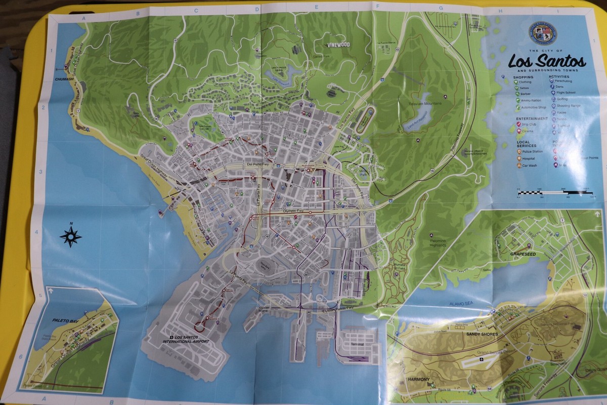 Grant Theft Auto V Los Santos And Blaine County Collector's Map