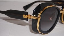 BALMAIN New Sunglasses Gold Black Grey BRIGITTE BPS-129A-53 53 19 142