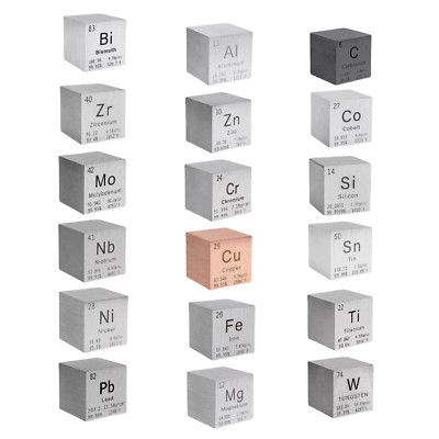 Metal 25.4mm/1 inch Density Cube 99.95% Pure for Element Collection+case