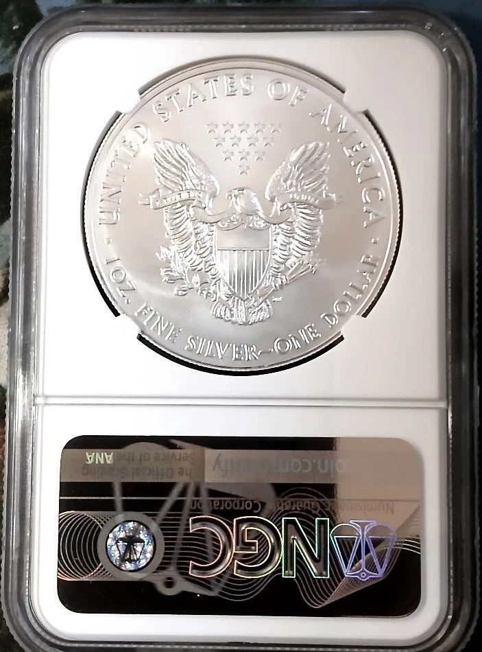 2021 American Eagle Silver Dollar  1 oz 999 Silver NGC MS70 Emergency Production - Image 2 of 2