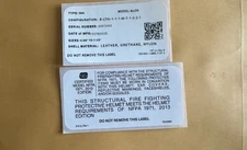 CAIRNS N6A Leather Fire Helmet Replacement Label + Compliance Sticker Combo