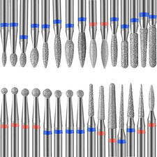 Set Di 30 Punte Diamantate Trapano per Unghie,  Punta Fresa Cuticole Da 3/32 Pol