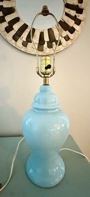 Vintage Cornflower Blue Ginger Jar Table Lamp MCM Excellent Condition!