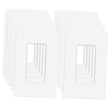 1-Gang Screwless Wall Plate, Decora Outlet Cover Plates, 4.57 H 20 Pack White