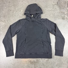 Lululemon Hoodie Womens 8 Black Logo Faded Flaws Stretch Preowned
