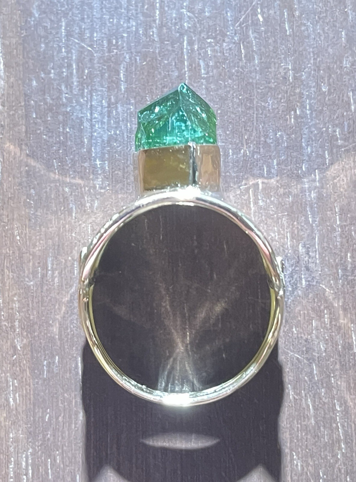 14K Solid Gold Hand-Crafted Green Tourmaline Ring! - image 2