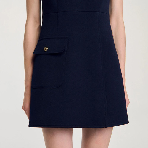 415 $ SANDRO Minikleid mit Knöpfen | Marine | FR 42 US 10 - Bild 6 von 14