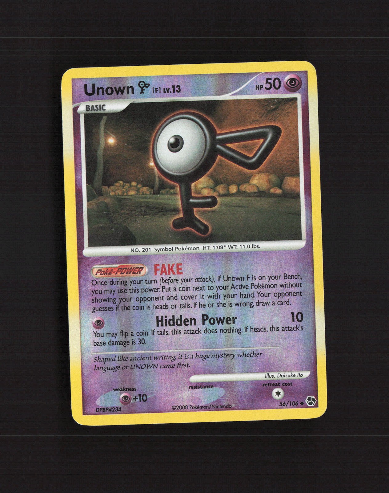 Unown F 56/106 Great Encounters Reverse Holo Pokemon Card LP