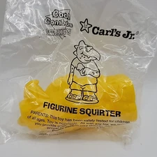 Rare Carl's Jr. Sealed Yellow Figurine Squirter Toy Cool Combos Kids 1995