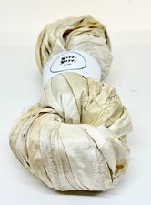 Sari Silk Ribbon, Weave Knit Crochet. UK Seller. Off White Shades. 10m