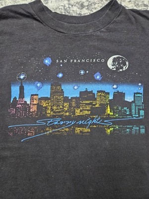 Vintage San Francisco Starry Nights Graphic TShirt Size Large Single Stitch USA