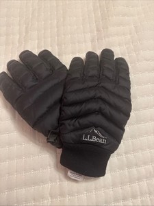 Women's LLBean 850 Downtek Ultralight Black Gloves Size L #507857