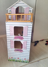 Modernes Puppenhaus aus Holz, 3 Stockwerke, mehrfarbig, Blumen & Pflanzen