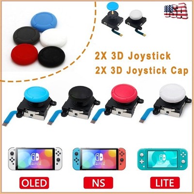 1 Pair (Joystick + Caps) For Nintendo Switch NS / Lite / OLED Joy-Con Thumbstick