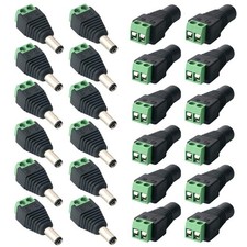 DC Screw Terminal Plug Connector 5.5x2.1mm 24 Pcs 12V - For CCTV Camera LED