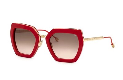 NEW PHILIPP PLEIN SPP097S 06Y6 RED/BROWN GRADIENT AUTHENTIC SUNGLASSES 53-23-140