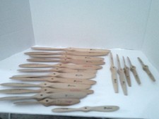 Vintage Top Flite Wood Airplane Propellers sizes 7-3 to 14-6 Lot 17 pieces NOS