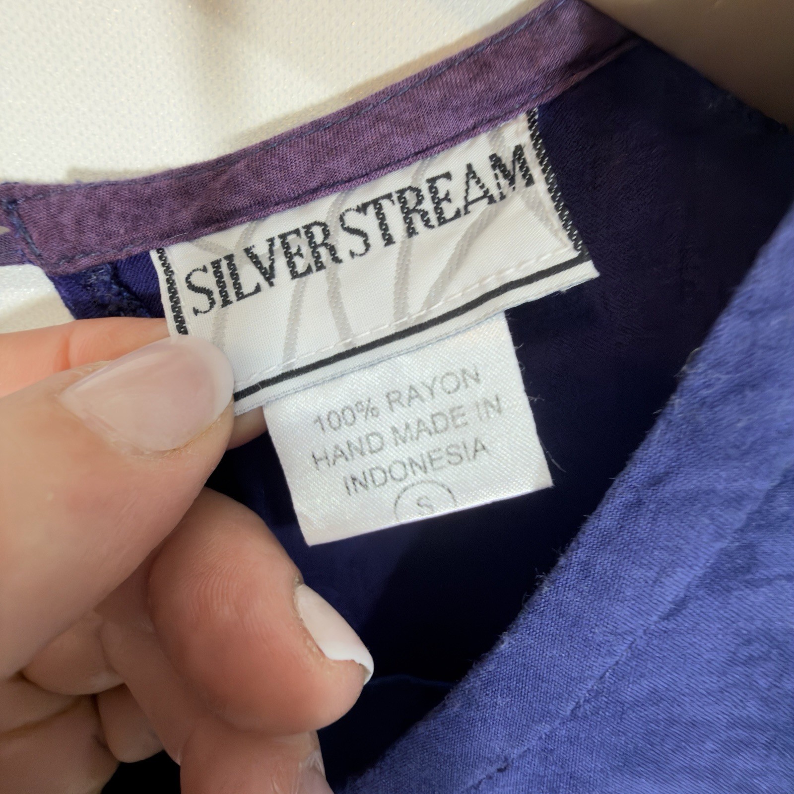 Vintage 90s Silver Stream Boho Patchwork Rayon Ma… - image 5