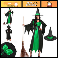 Wicked Witch Hat Halloween Costume for Women - Adult Witch Dress Outfit