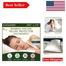 Waterproof Viscose Pillow Protectors - Set of 2