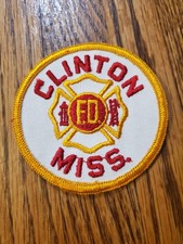 Vintage Clinton, Mississippi (MS) Fire Department embroidered patch.