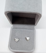 Sterling silver stud heart earrings with gift box