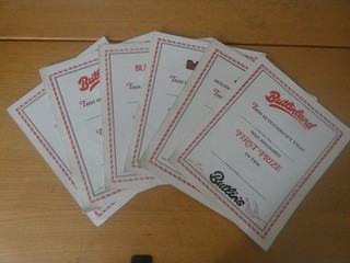 6 Vintage Original Butlinland Butlins competition certificates 1973 1978 B17