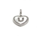 Sterling Silver Pendant Glamorous Cz Trimmed I Love You 925 Silver Heart Pendant — photo 7