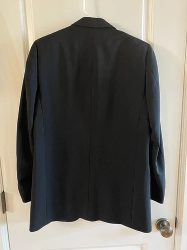 Ermenegildo Zegna Black 1 Button Peak Lapel Wool Mohair Tuxedo Jacket 36R Men's - Picture 7 of 20