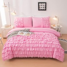 Teen Girls Pink Princess Dress Comforter Set Queen Queen 5-pieces Pink 01