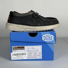 Hey Dudes Wally Toddler Washed Canvas Black Size C8