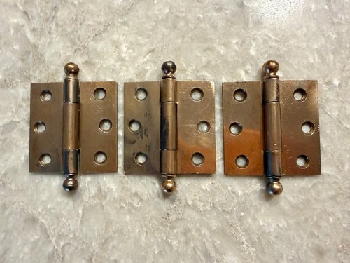 Stanley SW Sweetheart 2.5x2.5 Ball Tip Steel Door Hinges Copper Set of 3