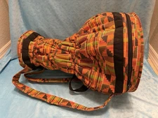 RARE Professional Kaces III Djembe Case Padded Back Pack Strap 24.5" x 16" kente