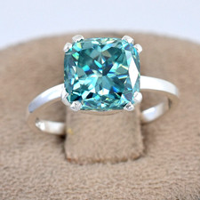 2.20 Ct Cushion Cut Blue Diamond Men's Ring No Tariff.