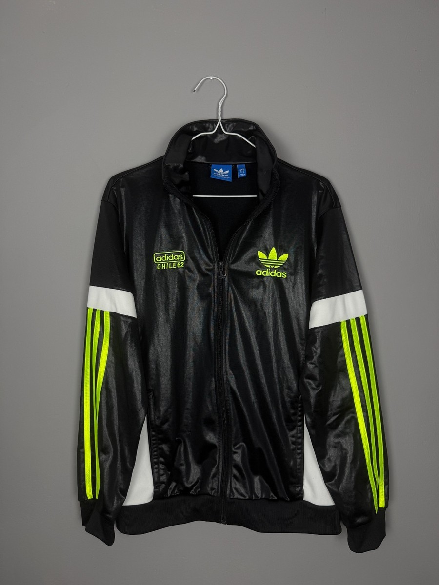 Adidas Originals Chile 62 Track Jacket Black Neon Green Full Zip