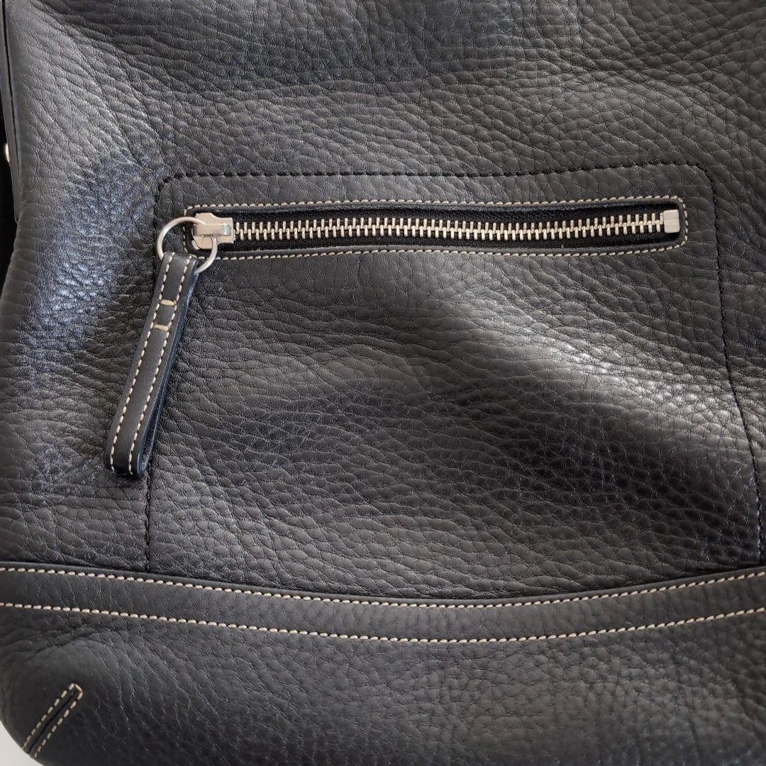 COACH Hamptons Pebbled Leather Large Hobo Bag Black Vintage Authentic image 3