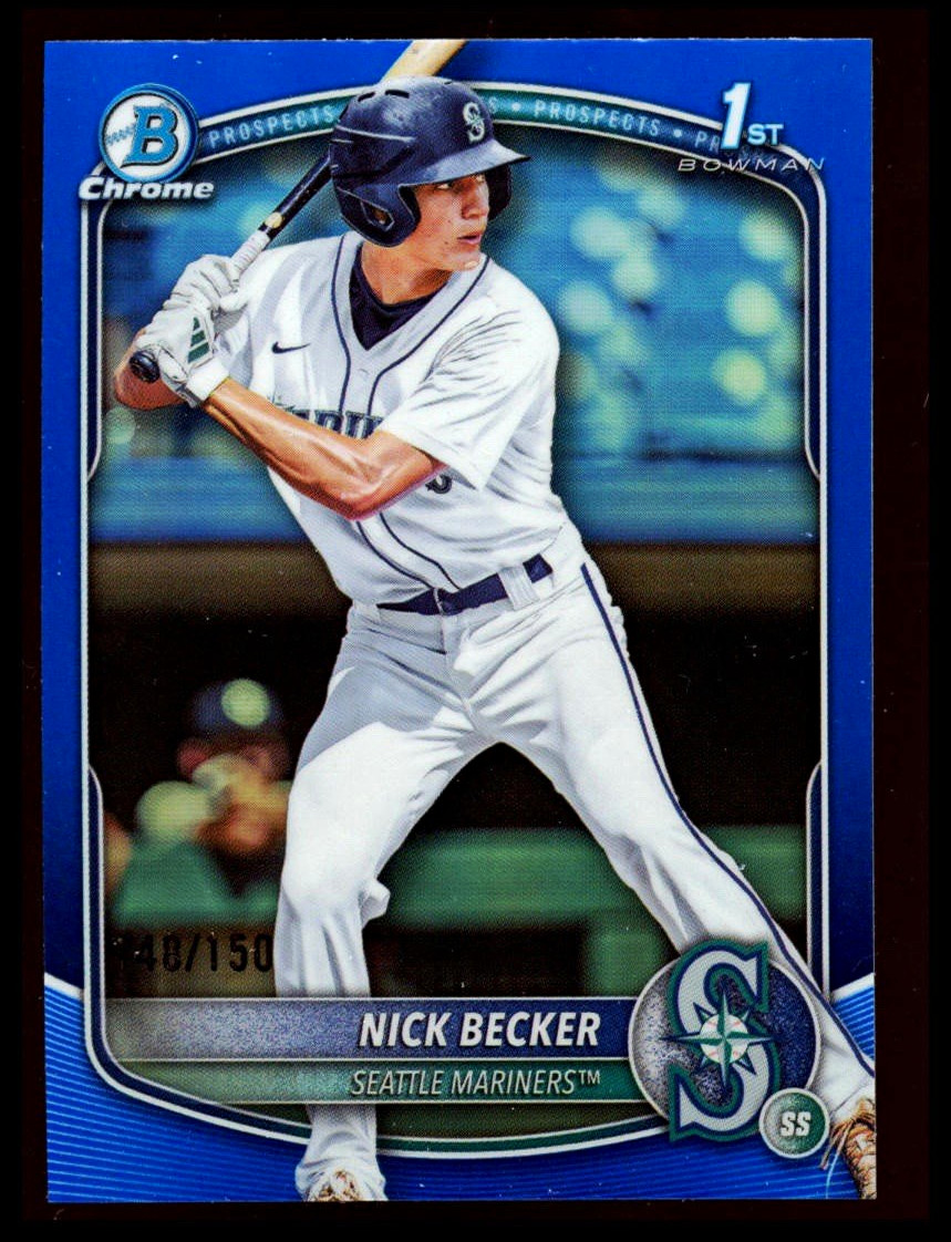 🔱⚾️NICK BECKER 2025 Bowman Chrome 1st True Blue Refractor /150 #MARINERS!!!⚾️🔱