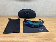 Oakley Radar Sunglasses Blue/Silver Decal/Black Frame/Unusex