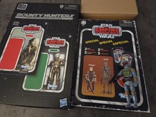 5 figures 4 unopened star wars bounty hunters boba fett ig88 retro...