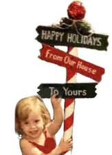 MERRY CHRISTMAS / HAPPY HOLIDAYS Wood Yard Sign from MY or OUR, HOUSE or HOME