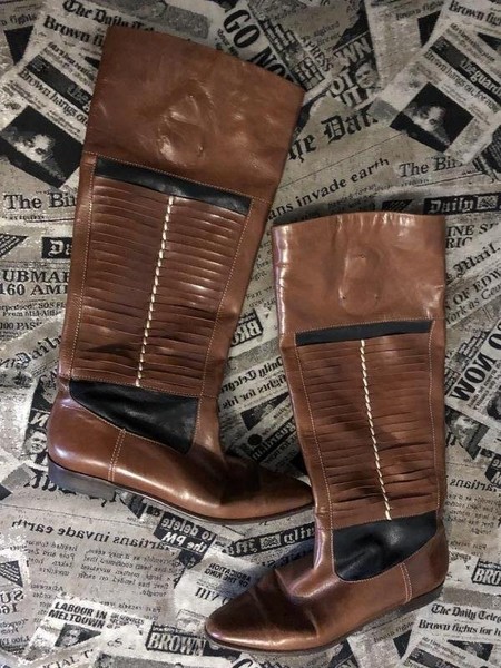 Women Pollini Boots Brown Leather 37