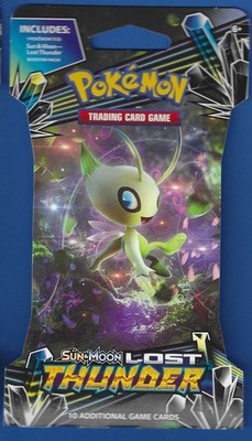 Pokemon ''Lost Thunder'' 10-Card Sealed Sleeved Booster ( Celebi) X1