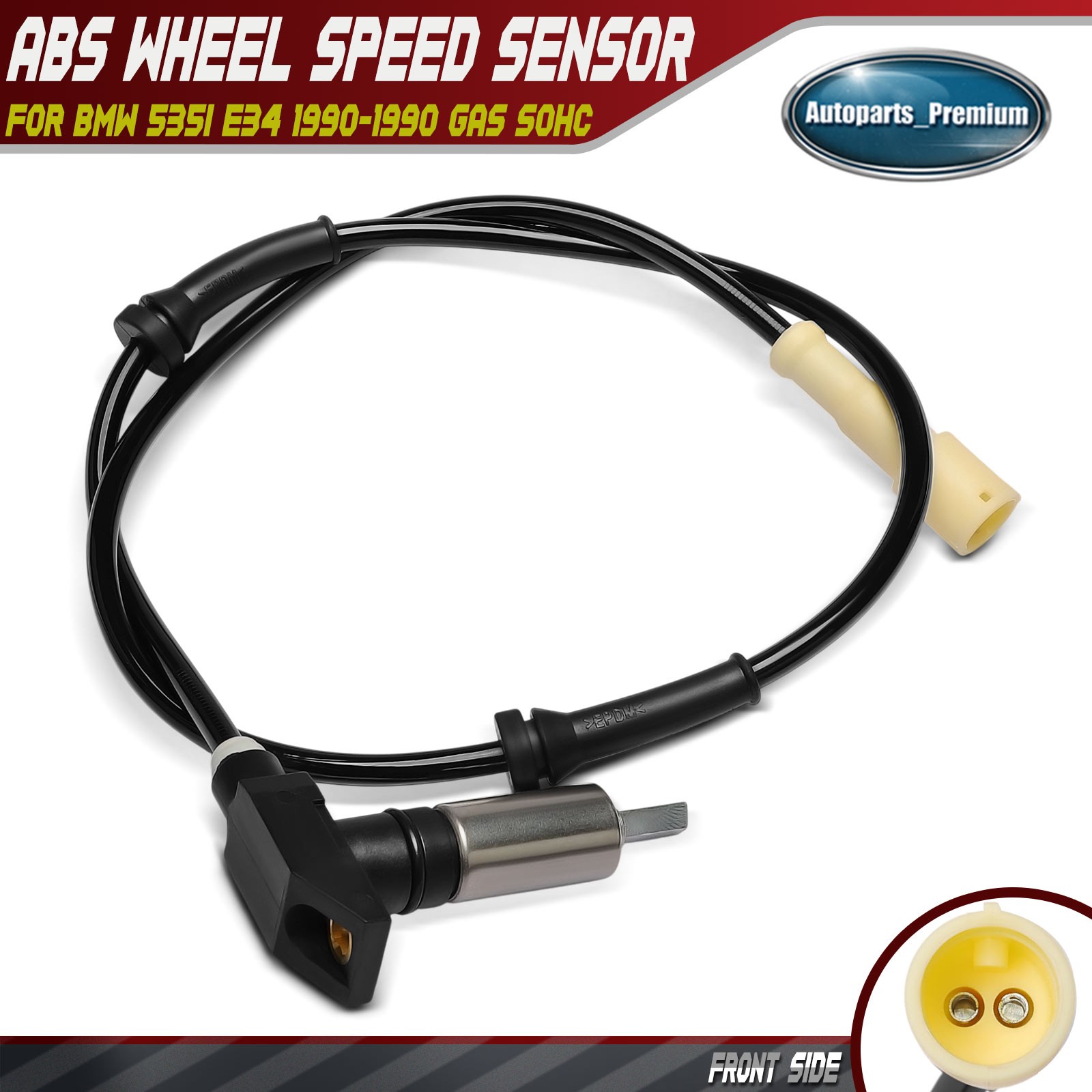 Front Left or Right ABS Wheel Speed Sensor for BMW 535i E34 1990 GAS 34521154044