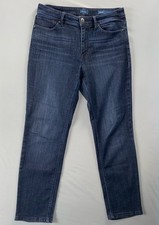 J Jill Denim High-Rise Straight Leg Stretch 5-Pocket Jeans. Dark Wash, 6P. EUC 