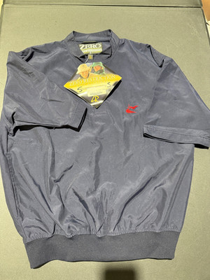 NWT MEN'S ZERO RESTRICTION 1/2 SLEEVE WINDSHIRT, SIZE: S, COLOR: NAVY (M1.17)